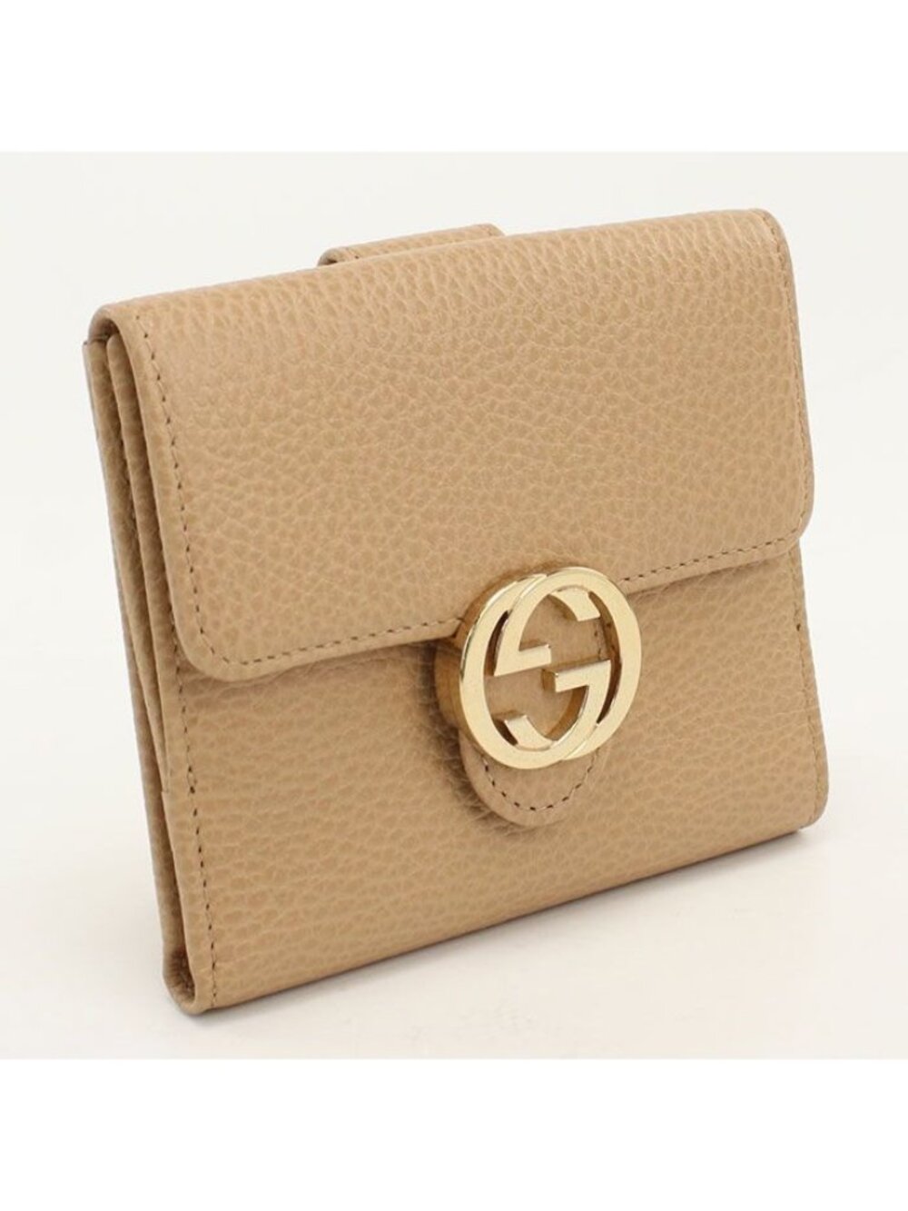 Gucci Snap Interlocking G Bifold Wallet Leather